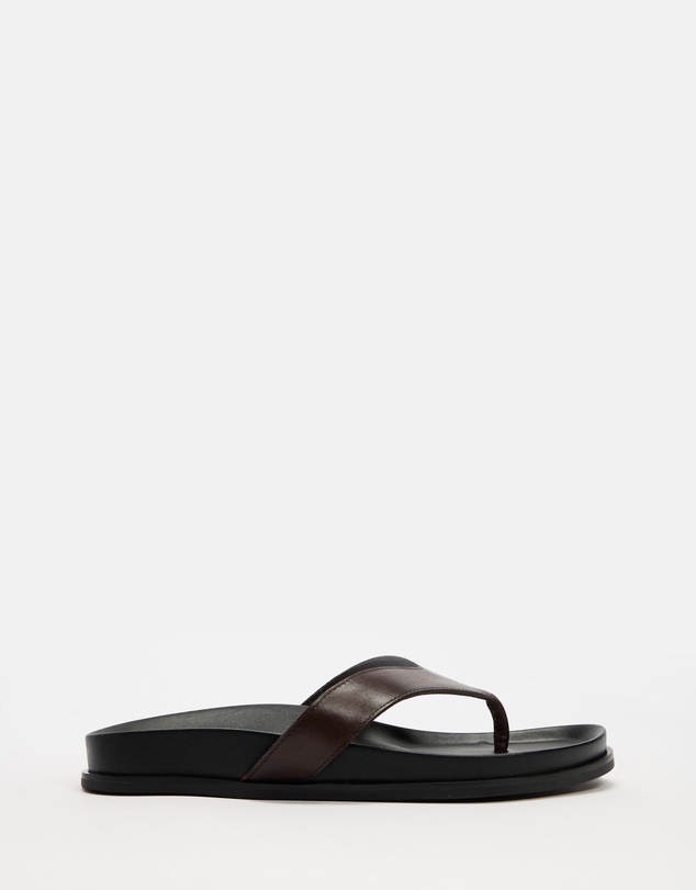 AERE - Leather Footbed Thongs - Women's
