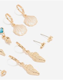 Lovisa - Gold Sea-Themed Hoop Earrings 6-Pack