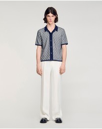 Sandro - Cross Knit Shirt Cardigan