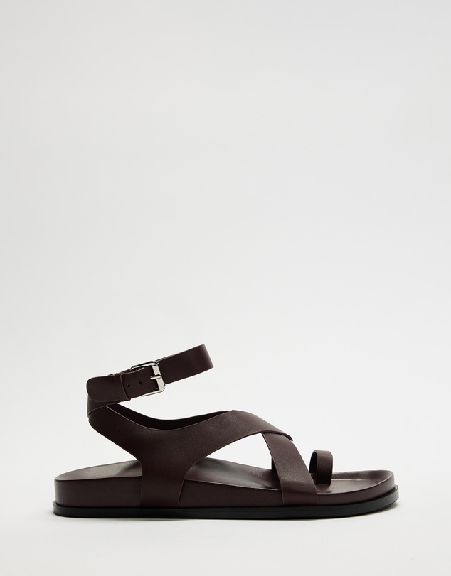 AERE - Leather Crossover Footbed Sandals