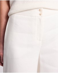David Lawrence - Mila Wide Leg Linen Blend Pants