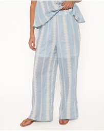 Petal & Pup - Mila Embroidered Pant Set - Light Blue