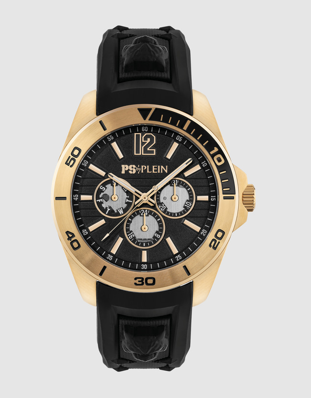 Plein Sport - Plein Sport Nitro Xtreme 43mm Black Dial Black Silicone Strap Watch