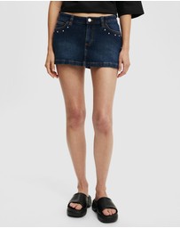 Cotton On - Micro Low Denim Skirt