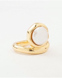Lovisa - Gold Organic Pearl Band Ring
