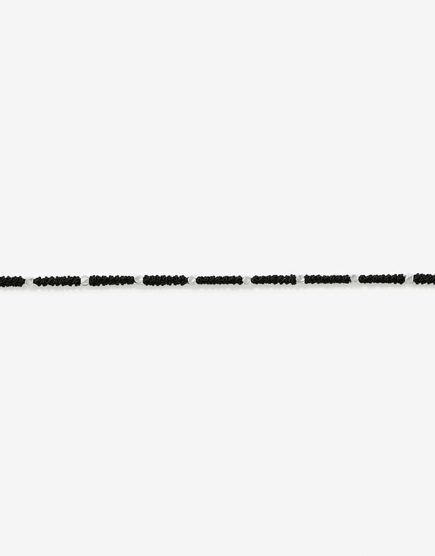 Michael Hill - Black Cord Bead Bracelet in Sterling Silver