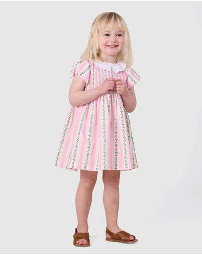 Goldie + Ace - Antique Stripe Strawberry Flo Smocked Dress
