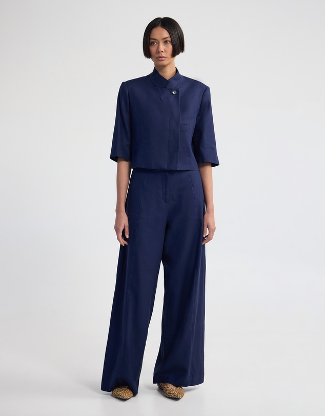 Oxford - Goldie Flat Front Linen Blend Pant
