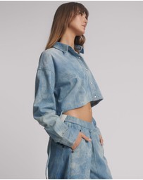 ONE TEASPOON - Denim Bubble Shirt - Cloudy Blue
