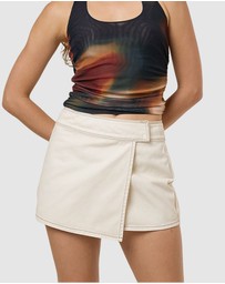 Thrills - Night Shift Wrap Mini Skirt