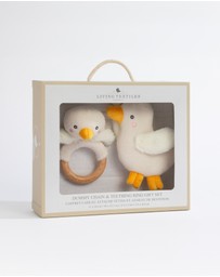 Living Textiles - Teething Ring & Dummy Chain Gift Set - Goosey Goosey
