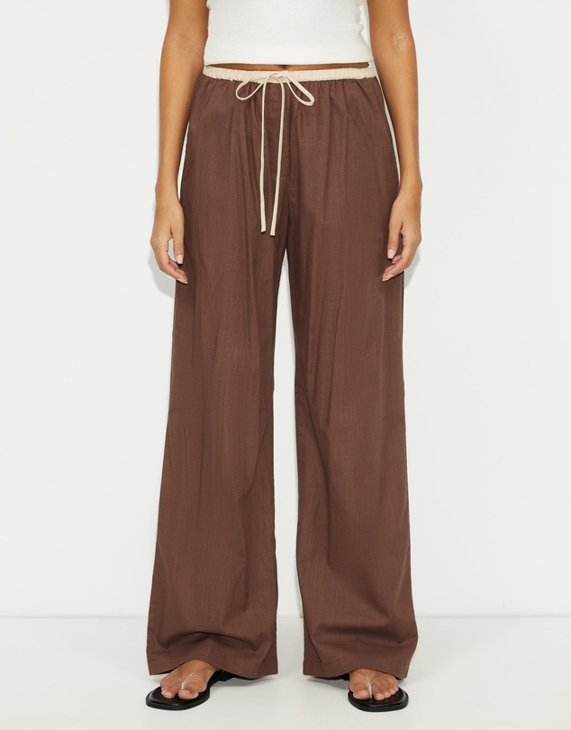 Dazie - Lido Contrast Linen Blend Pants