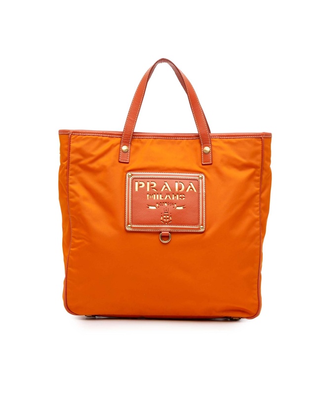 Pre-Loved by Azura Reborn - Pre-Loved Saffiano Trimmed Tessuto Logo Oro Satchel