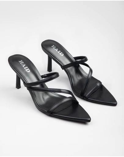 RAID - Tosca Pointed heeled mule sandals in Black