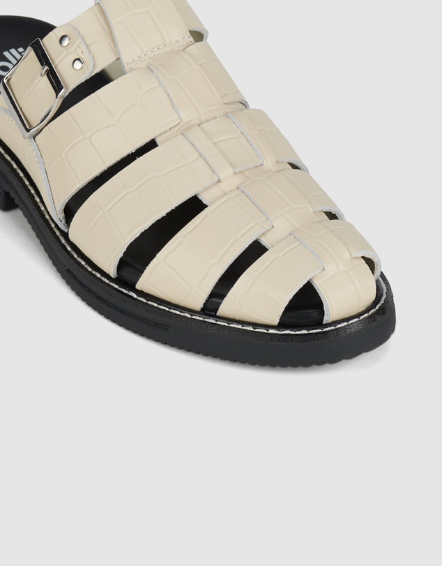 Rollie - Mule Fisherman Croc Flat