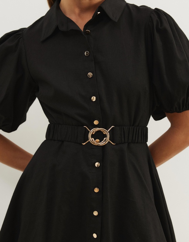 Atmos&Here - Kirrie Linen Blend Belted Mini Dress