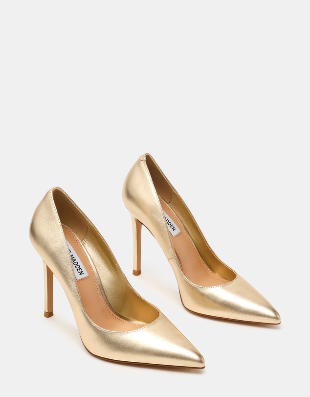 Steve Madden - Evelyn Gold Leather Heels