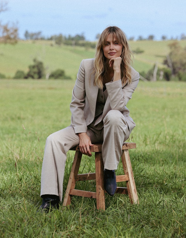 IDA+S - Liora French Silk Wool Collarless Haute Couture Suit Jacket