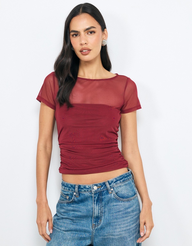 AERE - Bandeau Lined Mesh Tee