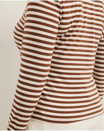 Atmos&Here Curvy - Deep V-Neck Long Sleeve T-Shirt