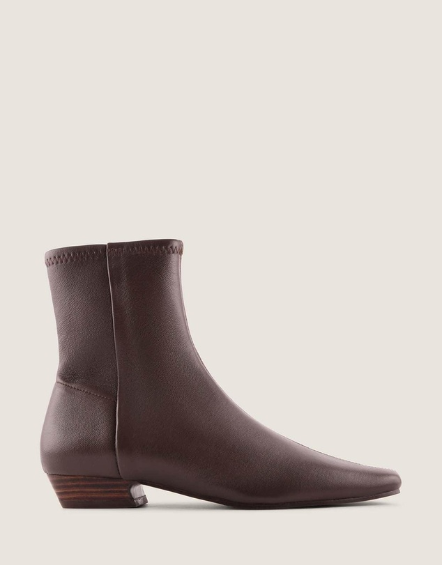 Shelly Shen - Carmen Heel Ankle Boots Brown Leather