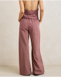 Rhythm - Lucy Check Wide Leg Pants