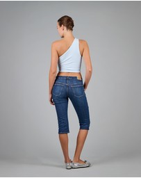 Love and Nostalgia - Roller Girl Top - Light Blue / White