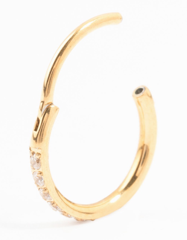 Lovisa - Gold Plated Surgical Steel Pave Band Clicker Ring