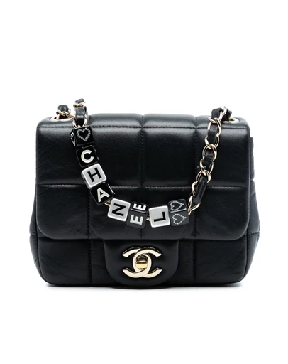 Pre-Loved by Azura Reborn - Pre-Loved Mini Square Lambskin Resin Crystal Monacoco Flap