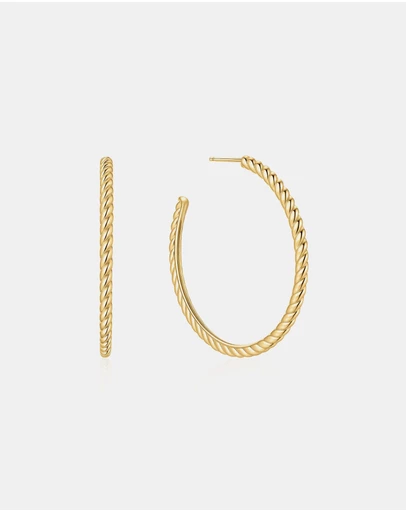 Ania Haie - Ania Haie Gold Twisted Oversized Hoop Earrings