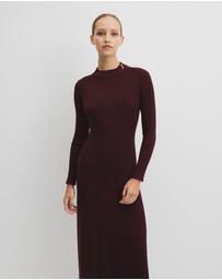 Country Road - Rib Zip Neck Knit Dress