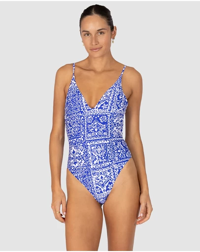 Baku Swimwear - Havana Deep V Neck One Piece Swimsuit