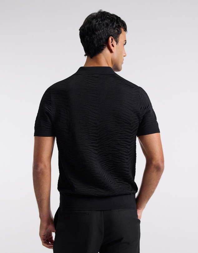 Calibre - Zebra Jacquard Polo Black