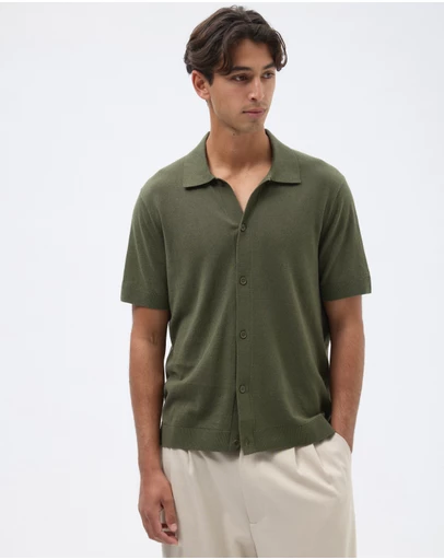 AERE - Linen Blend Knit Shirt