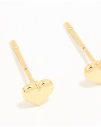 Lovisa - Waterproof Gold Plated Stainless Steel Heart Huggies & Classic Stud Earrings 3-Pack