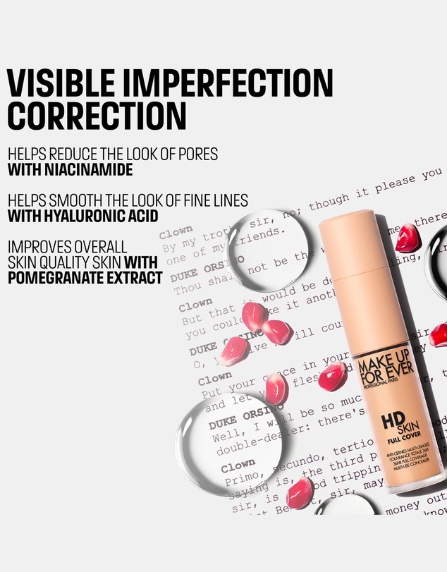 MAKE UP FOR EVER - HD Skin Full Cover Concealer Multi-Use Concealer with Niacinamide & Hyaluronic Acid