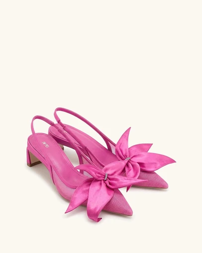 JW PEI - Queena Floral Appliques Slingback Pumps