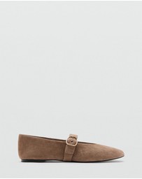 M.N.G - Suede Leather Ballet Flats