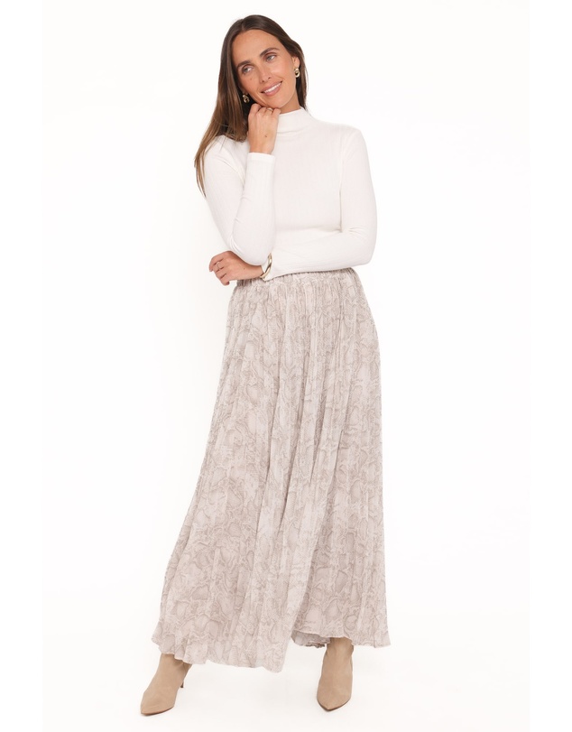 Petal & Pup - Nicki Pleated Maxi Skirt - Snake Print