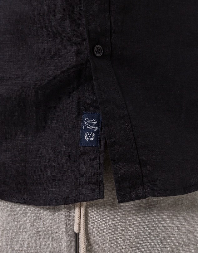Coast Clothing - Long Sleeve Linen Shirt in Black