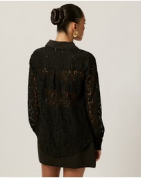 Tussah - Lace Satin Trim Shirt