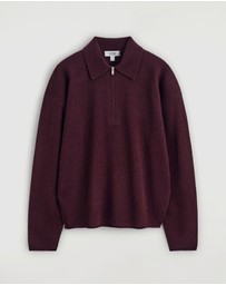 COS - Merino Wool-Yak Zip-Up Polo Shirt