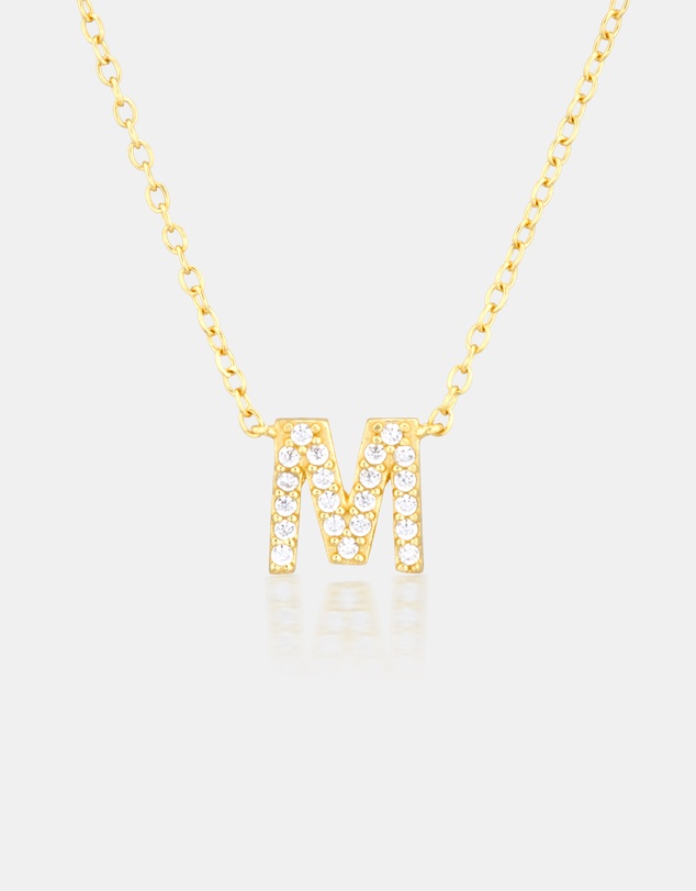 The Silver Collective - A-Z Letter Necklace Gold - M