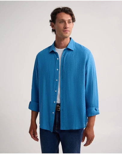 Oxford - Cooper Ls Delave Linen Shirt