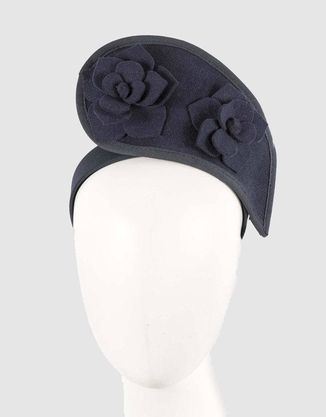 Max Alexander - Felt Navy Crown Racing Fascinator