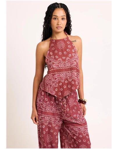 Subtitled - Gina Tie Up Scarf Top