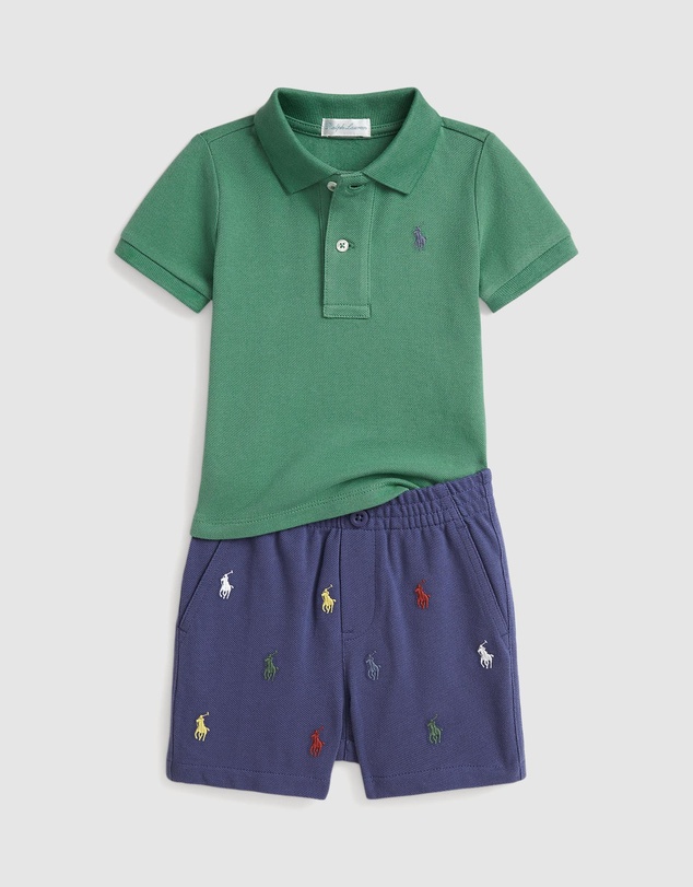 Polo Ralph Lauren - Mesh Polo Shirt & Shorts Set - ICONIC EXCLUSIVE - Babies