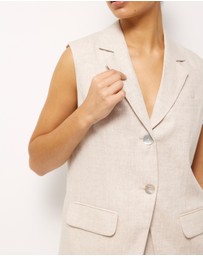 AERE - Sloane Linen Notch Collar Vest