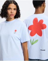 Doucette - Red Flower Trim Tee