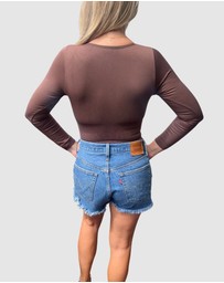 Core Trainer - Long Sleeve Square Neck Sculpting Bodysuit